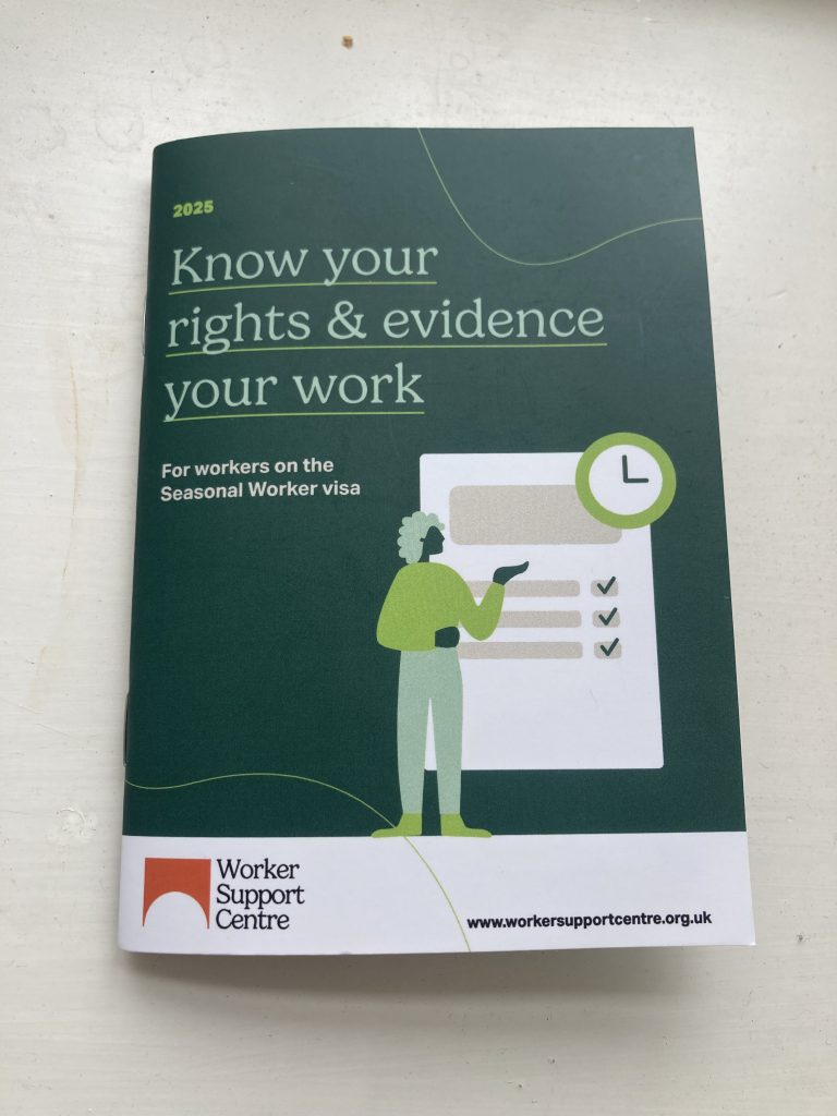 Photo of the new Work Time Calendar for workers