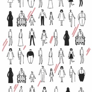 graphic image of lots of people in different work roles