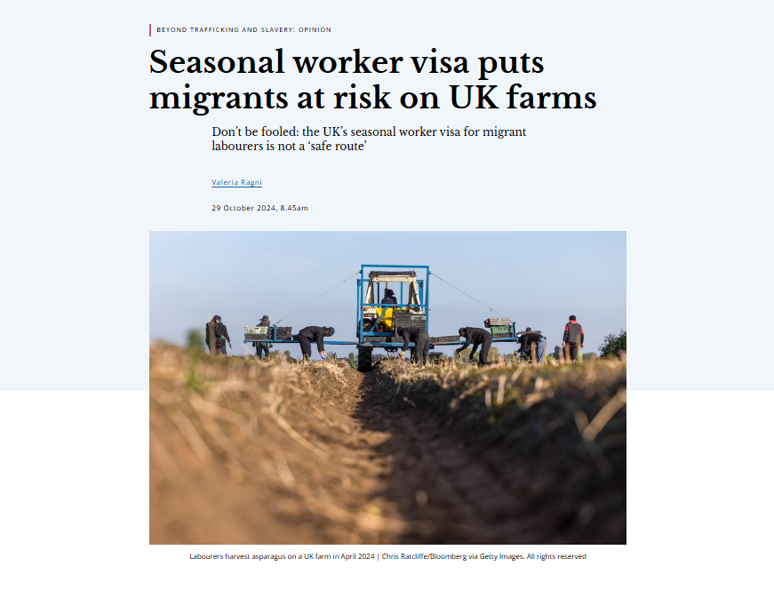 Seasonal worker visa puts migrants at risk on UK farms